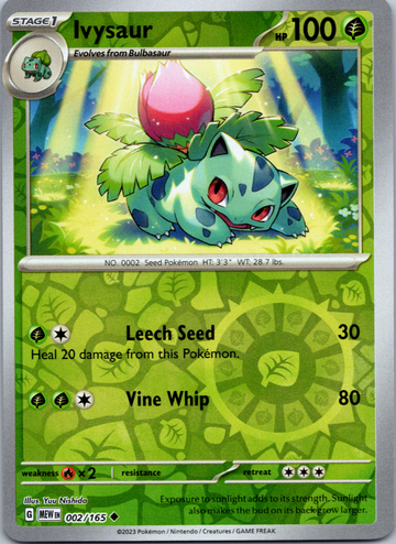 Ivysaur (002/165) [Scarlet & Violet:  151] Reverse Holofoil
