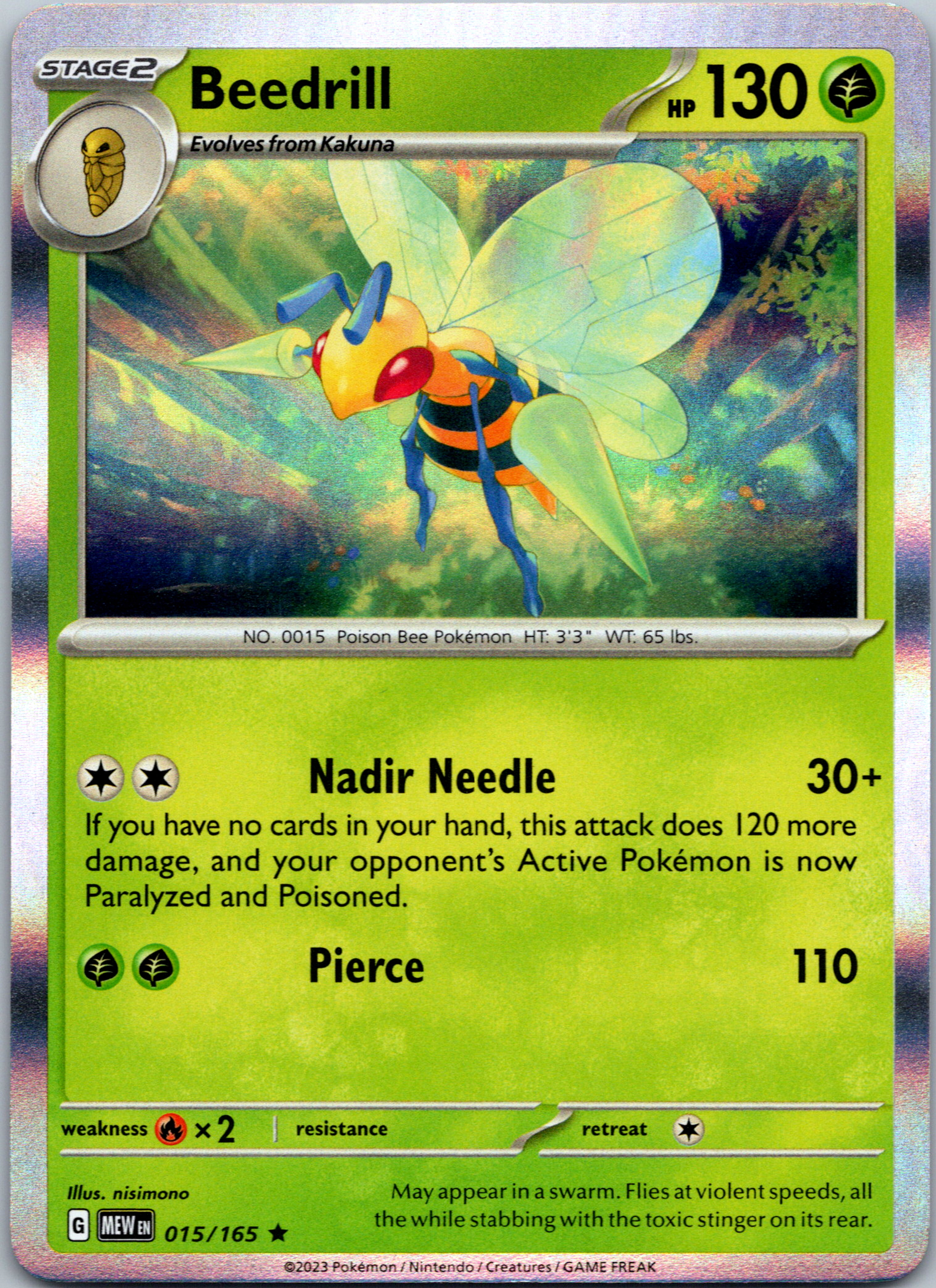 Beedrill (15/165) [Scarlet & Violet:  151] Holofoil