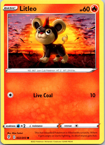 Litleo (022/203) [Sword & Shield: Evolving Skies]