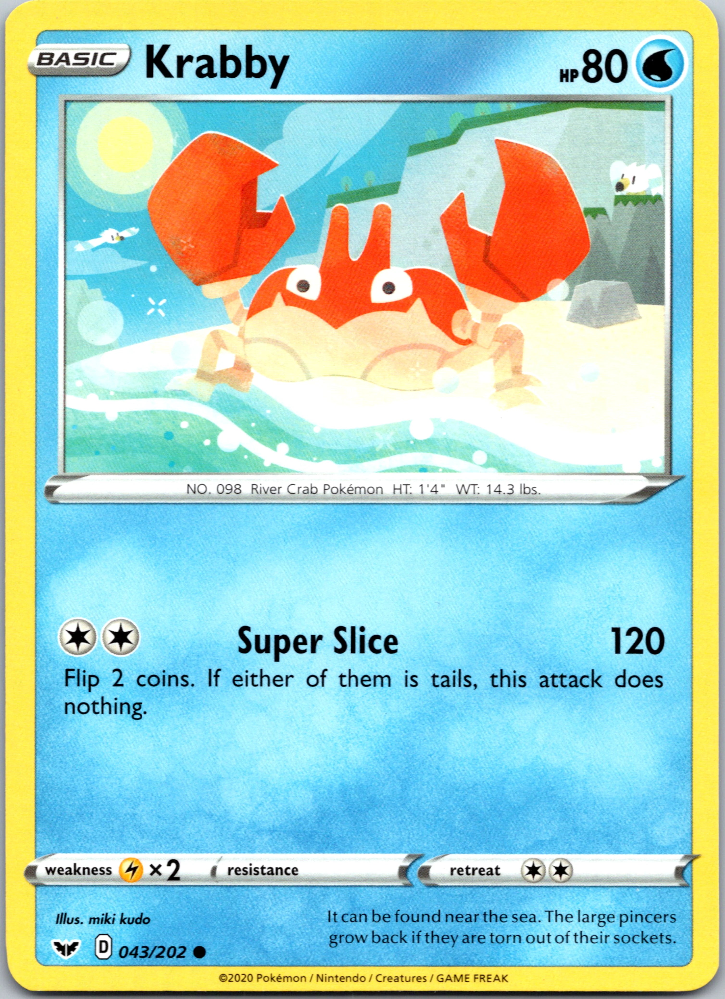 Krabby (043) (043/202) [SWSH01: Sword & Shield Base Set]