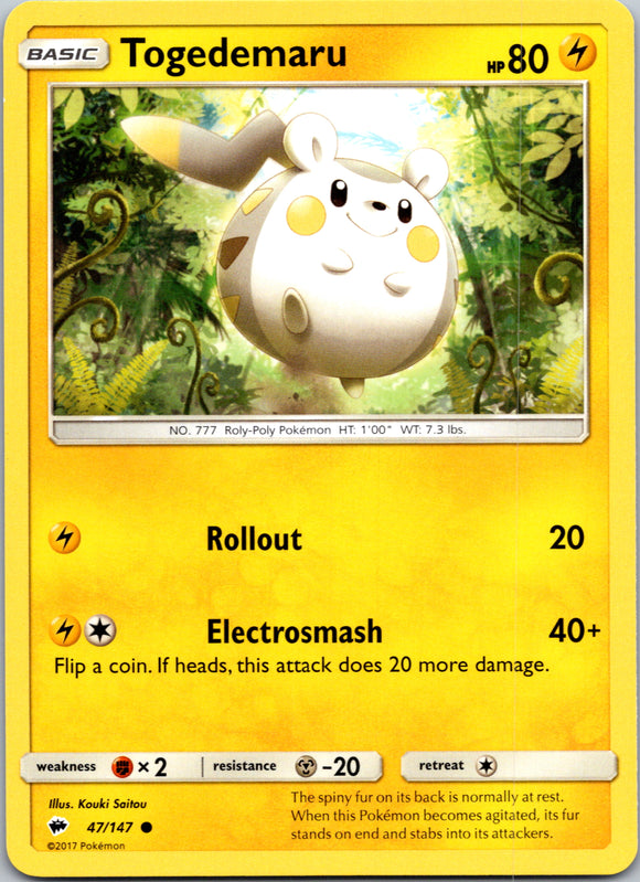 Togedemaru (047/147) [Sun & Moon: Burning Shadows]
