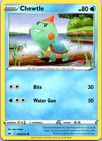 Chewtle (060/202) [SWSH01: Sword & Shield Base Set]