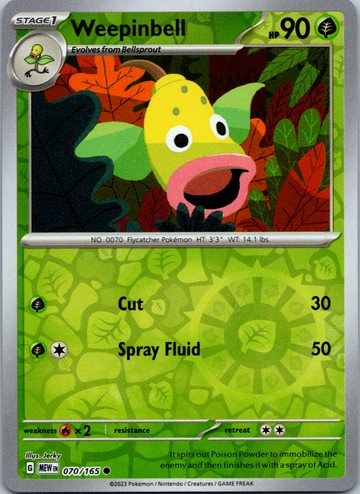 Weepinbell (070/165) [Scarlet & Violet:  151] Reverse Holofoil