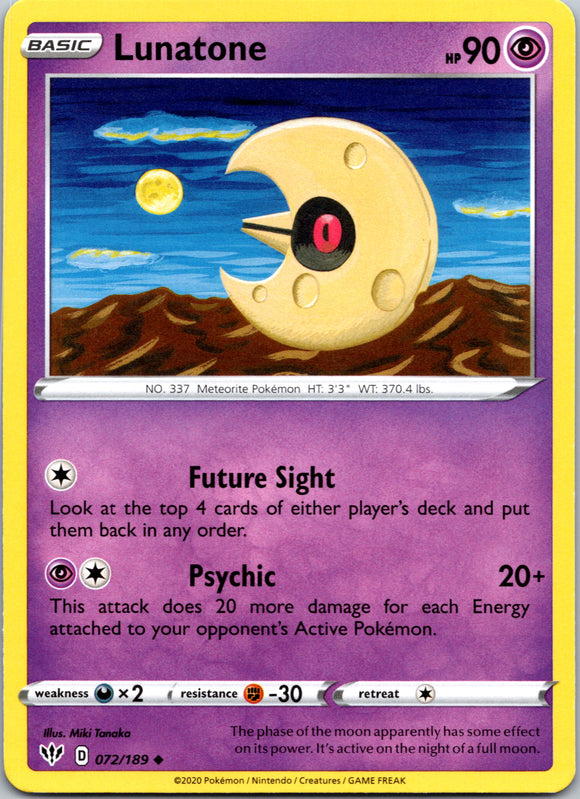 Lunatone (072/189) [SWSH03: Darkness Ablaze]