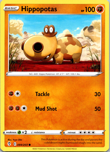 Hippopotas (084/203) [Sword & Shield: Evolving Skies]