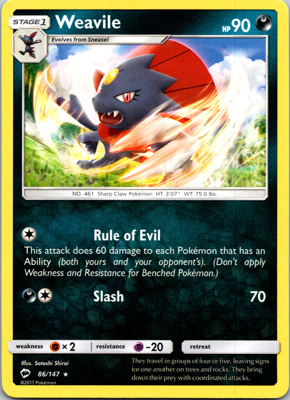Weavile (086/147) [Sun & Moon: Burning Shadows]