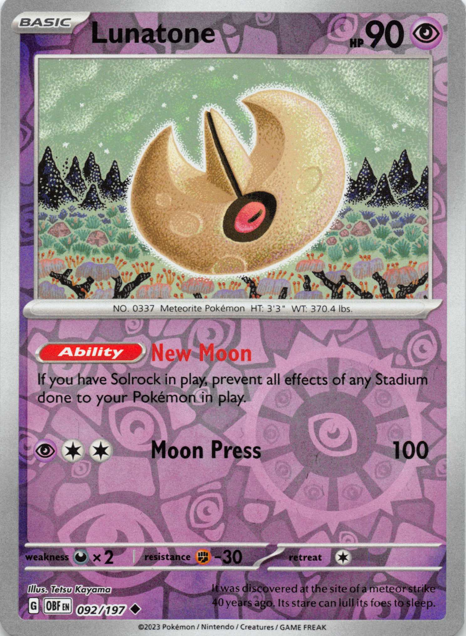 Lunatone (092/197) [Scarlet & Violet: Obsidian Flames]