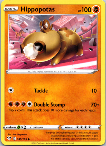 Hippopotas (093/189) [SWSH03: Darkness Ablaze]