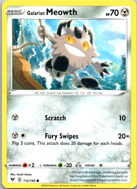 Galarian Meowth [112/185] [SWSH04: Vivid Voltage]