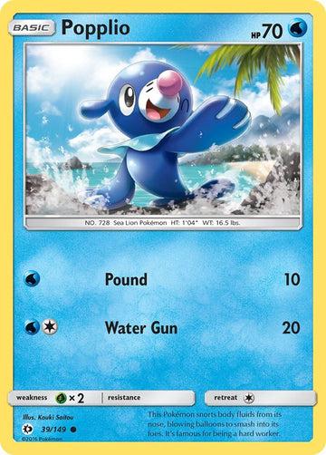 Popplio [39/149] [Sun & Moon Base Set] Reverse Holofoil