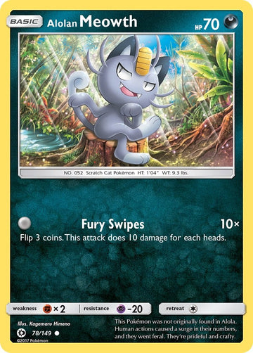 Alolan Meowth [78/149] [Sun & Moon Base Set] Reverse Holofoil