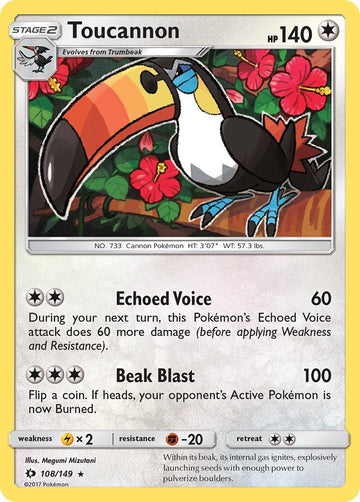 Toucannon [108/149] [Sun & Moon Base Set] Reverse Holofoil