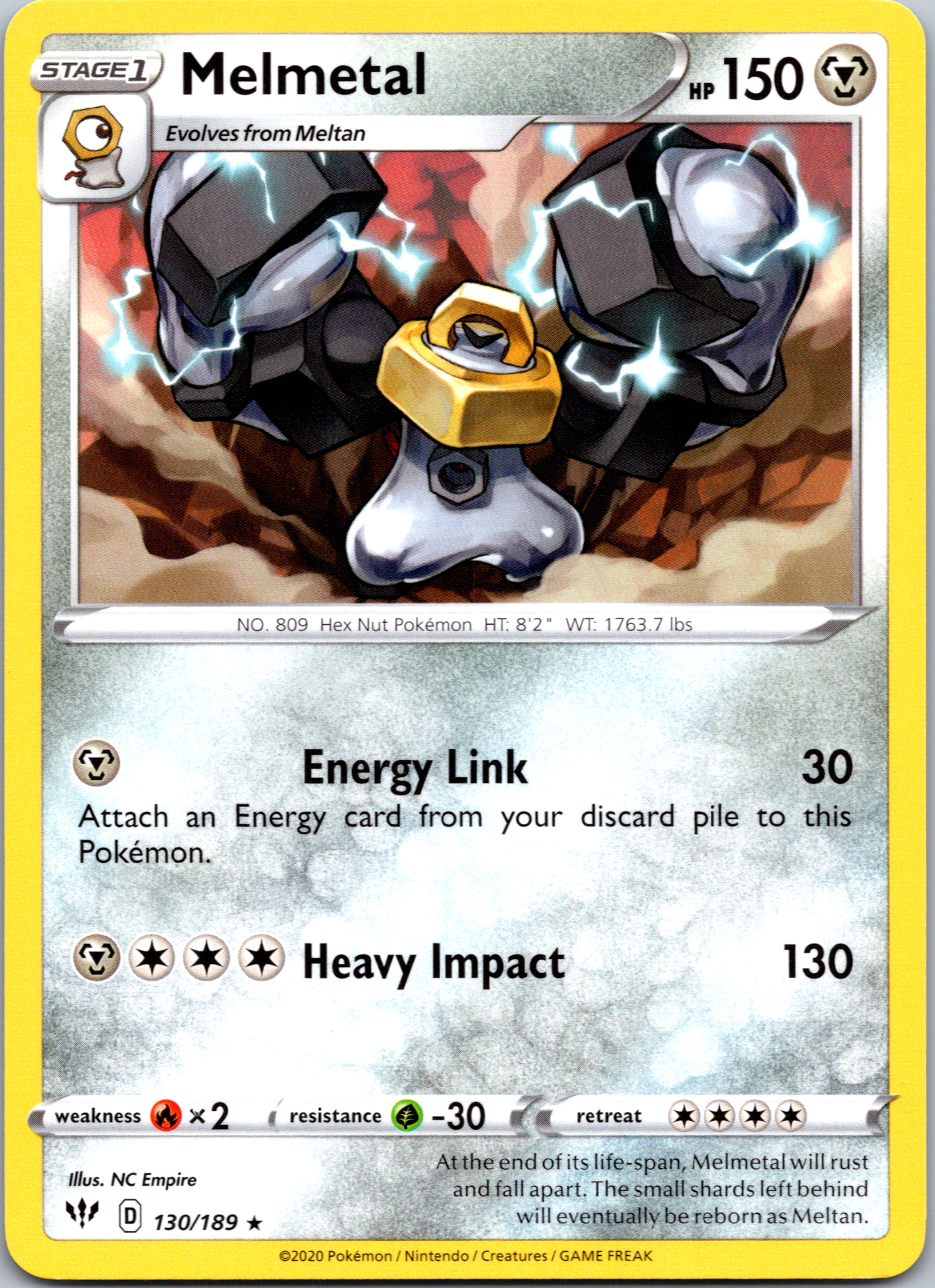 Melmetal (130/189) [SWSH03: Darkness Ablaze]