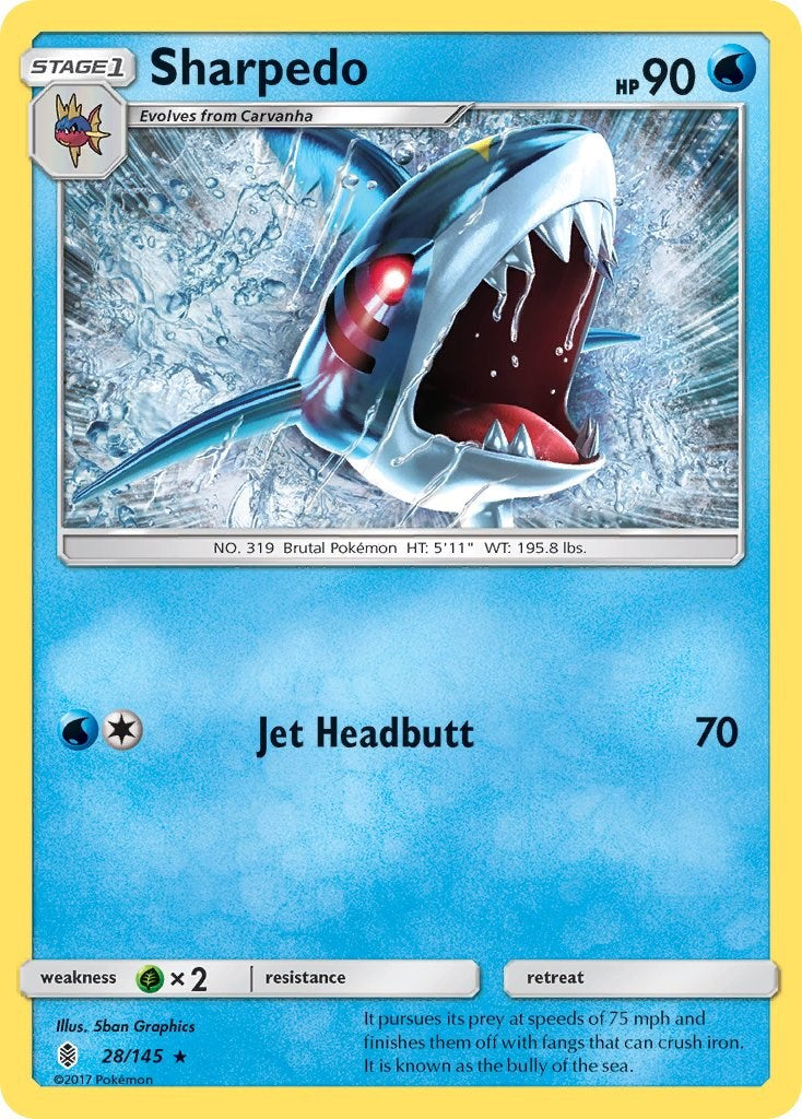 Sharpedo [28/145] [SM - Guardians Rising] Reverse Holofoil