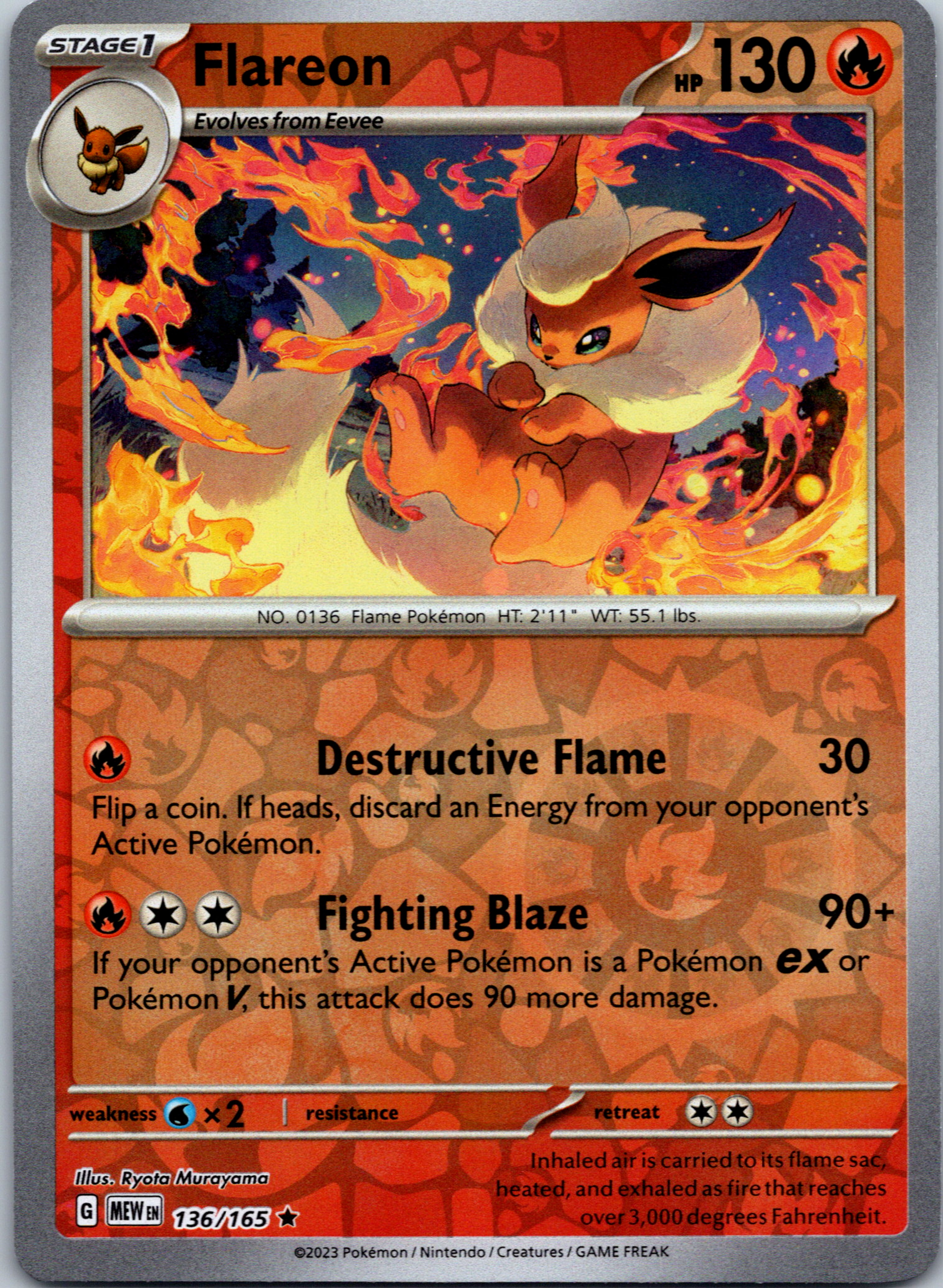 Flareon (136/165) [Scarlet & Violet:  151] Reverse Holofoil