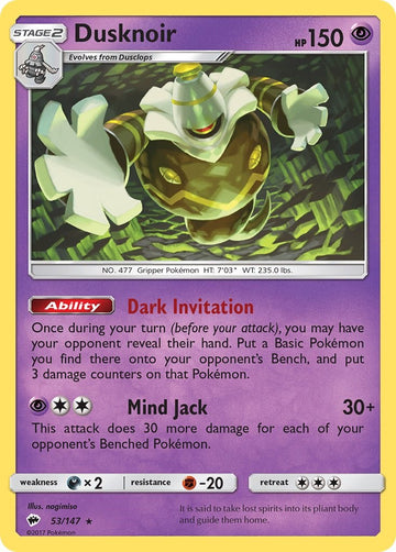 Dusknoir [53/147] [Burning Shadows] Reverse Holofoil