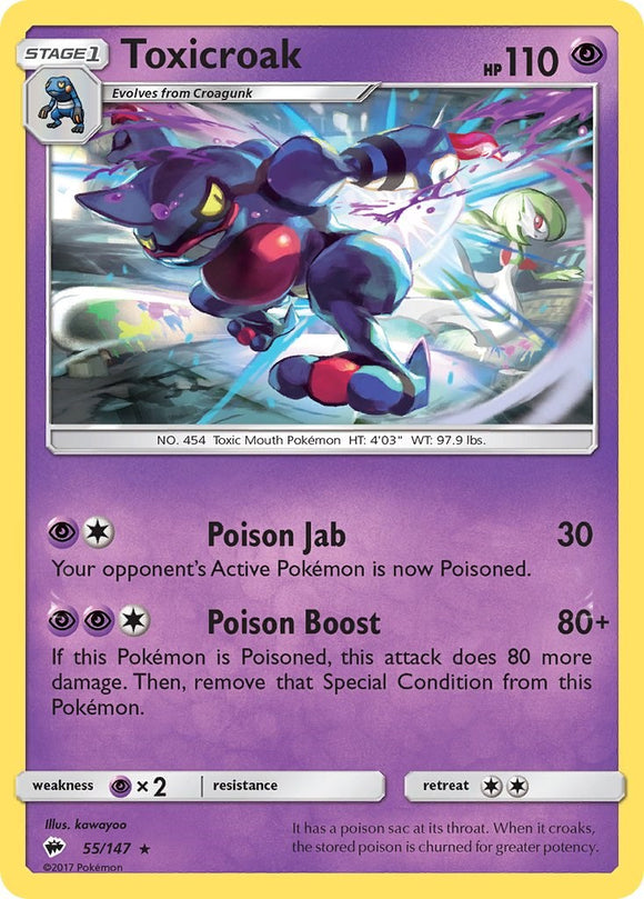 Toxicroak [55/147] [Burning Shadows] Reverse Holofoil