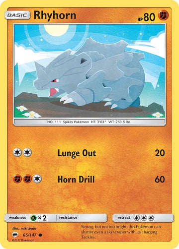 Rhyhorn [65/147] [Burning Shadows] Reverse Holofoil