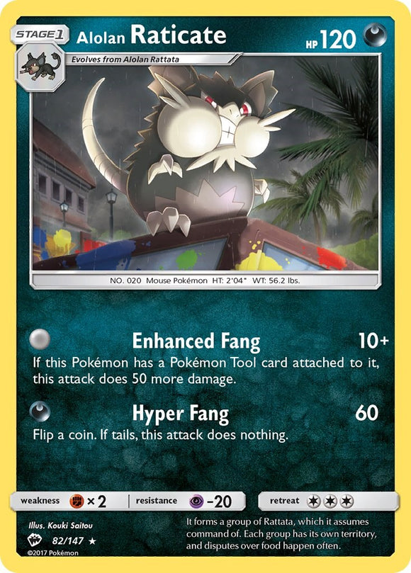 Alolan Raticate [82/147] [Burning Shadows] Reverse Holofoil