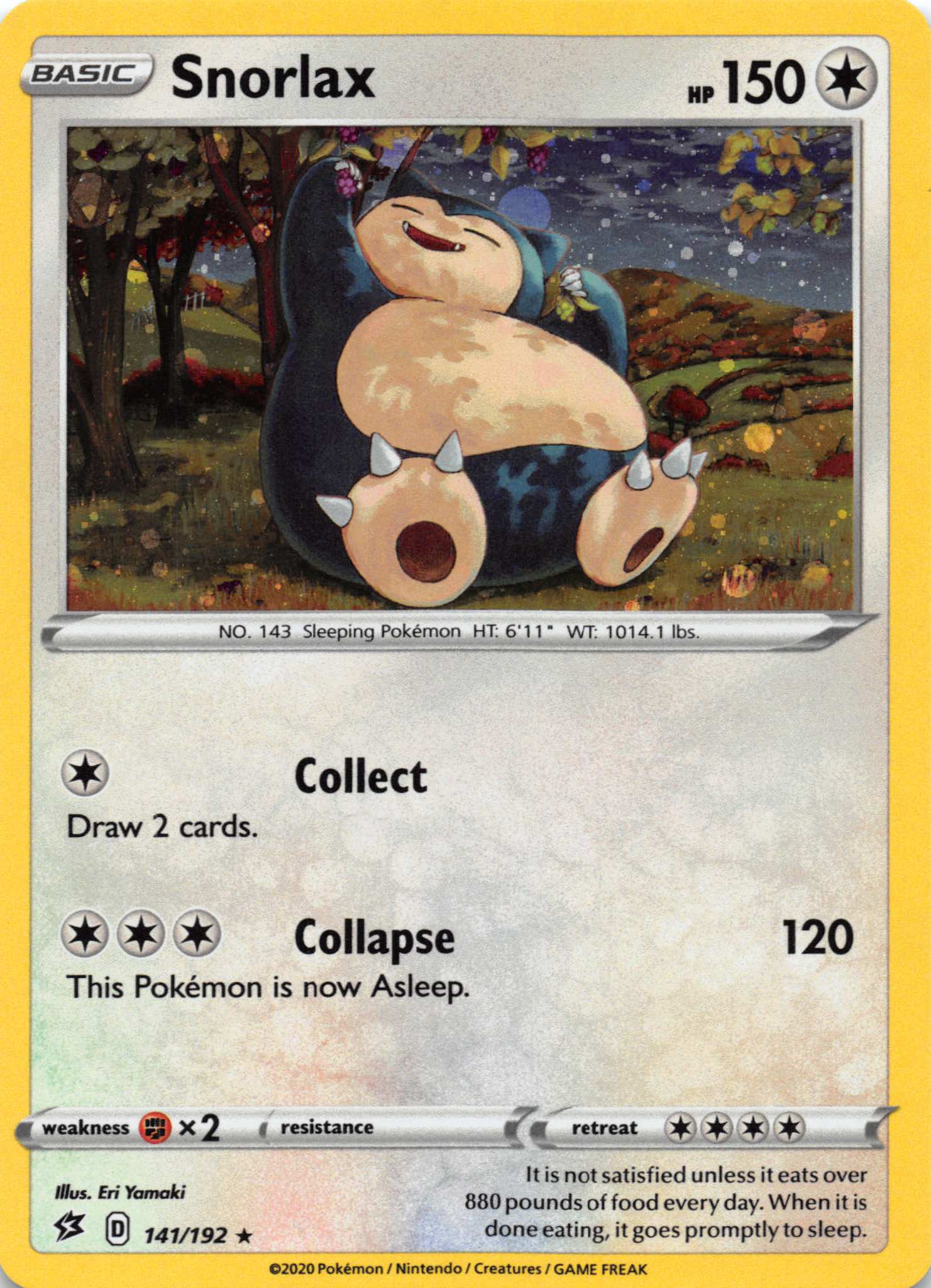 Snorlax (141/192) (Cosmos Holo) [Sword & Shield: Rebel Clash]