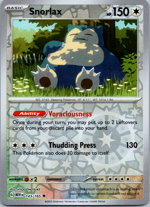 Snorlax (143/165) [Scarlet & Violet:  151] Reverse Holofoil