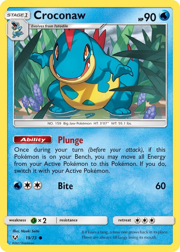 Croconaw [19/73] [Shining Legends] Reverse Holofoil