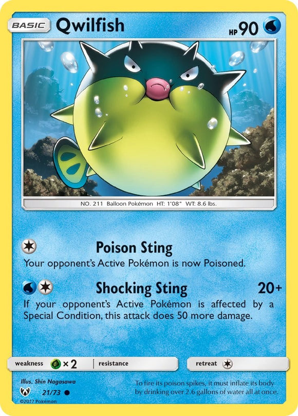 Qwilfish [21/73] [Shining Legends] Reverse Holofoil
