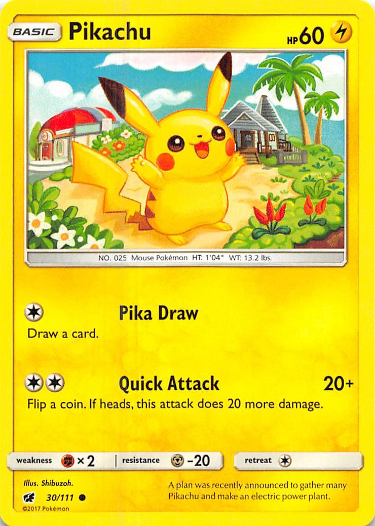Pikachu [30/111] [SM - Crimson Invasion] Reverse Holofoil