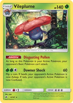 Vileplume (006/147) (Prerelease Kit Exclusive) (Theme Deck Exclusive) [Sun & Moon: Burning Shadows]