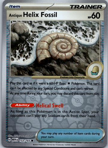 Antique Helix Fossil (153/165) [Scarlet & Violet:  151] Reverse Holofoil