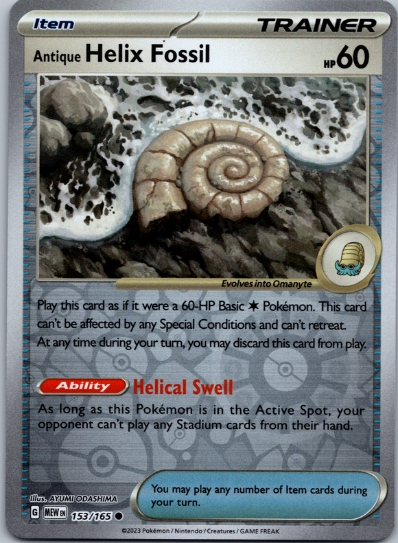Antique Helix Fossil (153/165) [Scarlet & Violet:  151] Reverse Holofoil