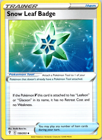 Snow Leaf Badge (159/203) [Sword & Shield: Evolving Skies]