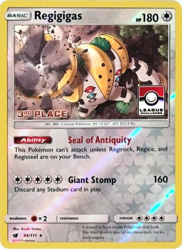 Regigigas (084/111) (League Promo 3rd Place) [Sun & Moon: Crimson Invasion]