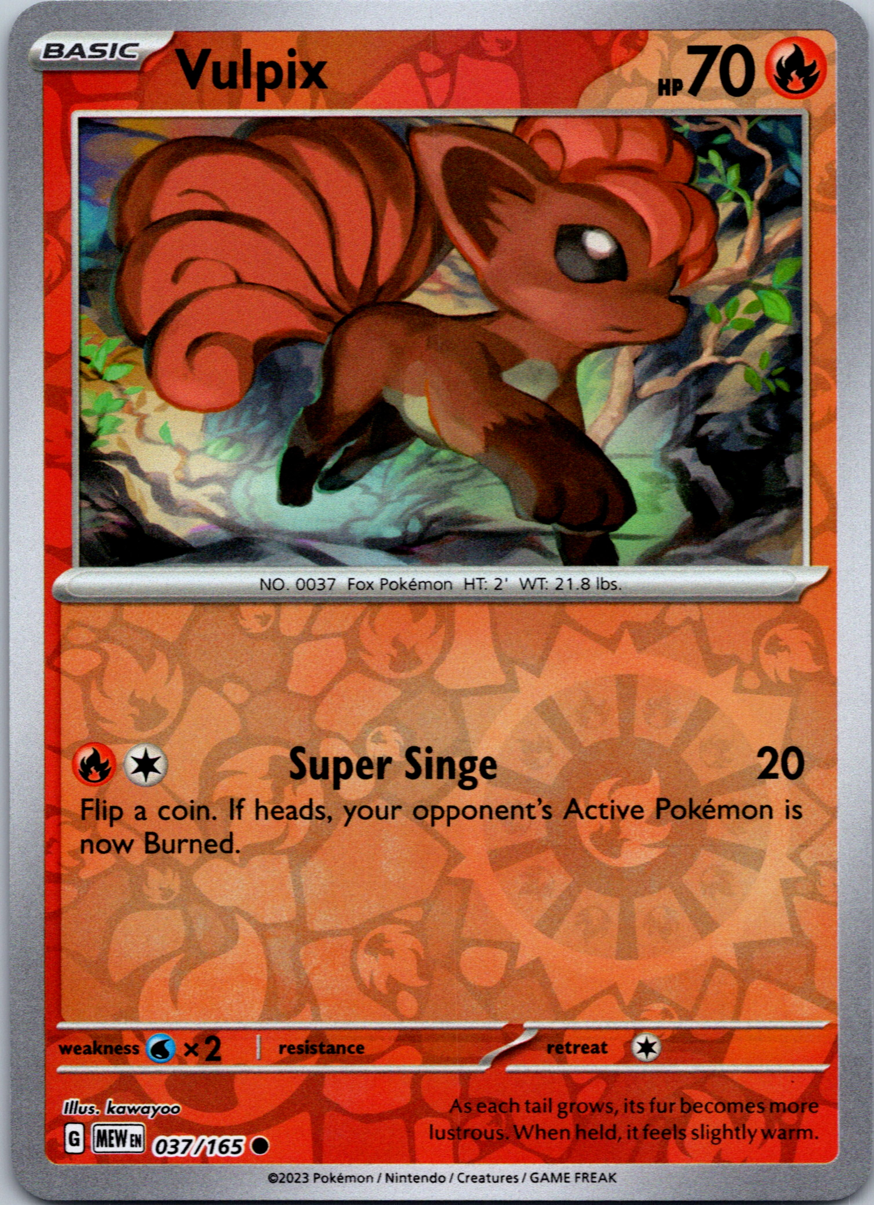 Vulpix (037/165) [Scarlet & Violet:  151] Reverse Holofoil