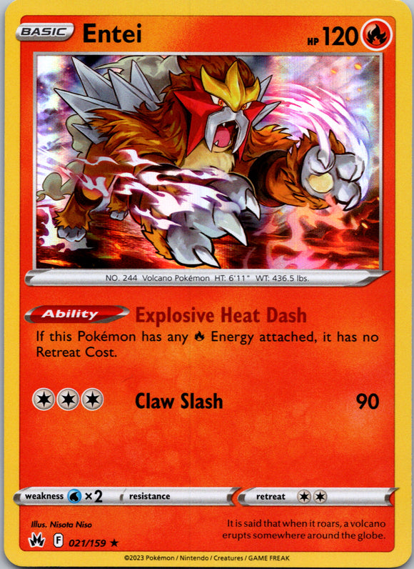 Entei (021/159) [Sword & Shield: Crown Zenith]