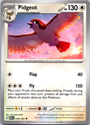 Pidgeot (018/165) [Scarlet & Violet:  151]