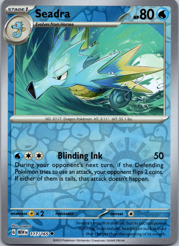 Seadra (117/165) [Scarlet & Violet:  151] Reverse Holofoil