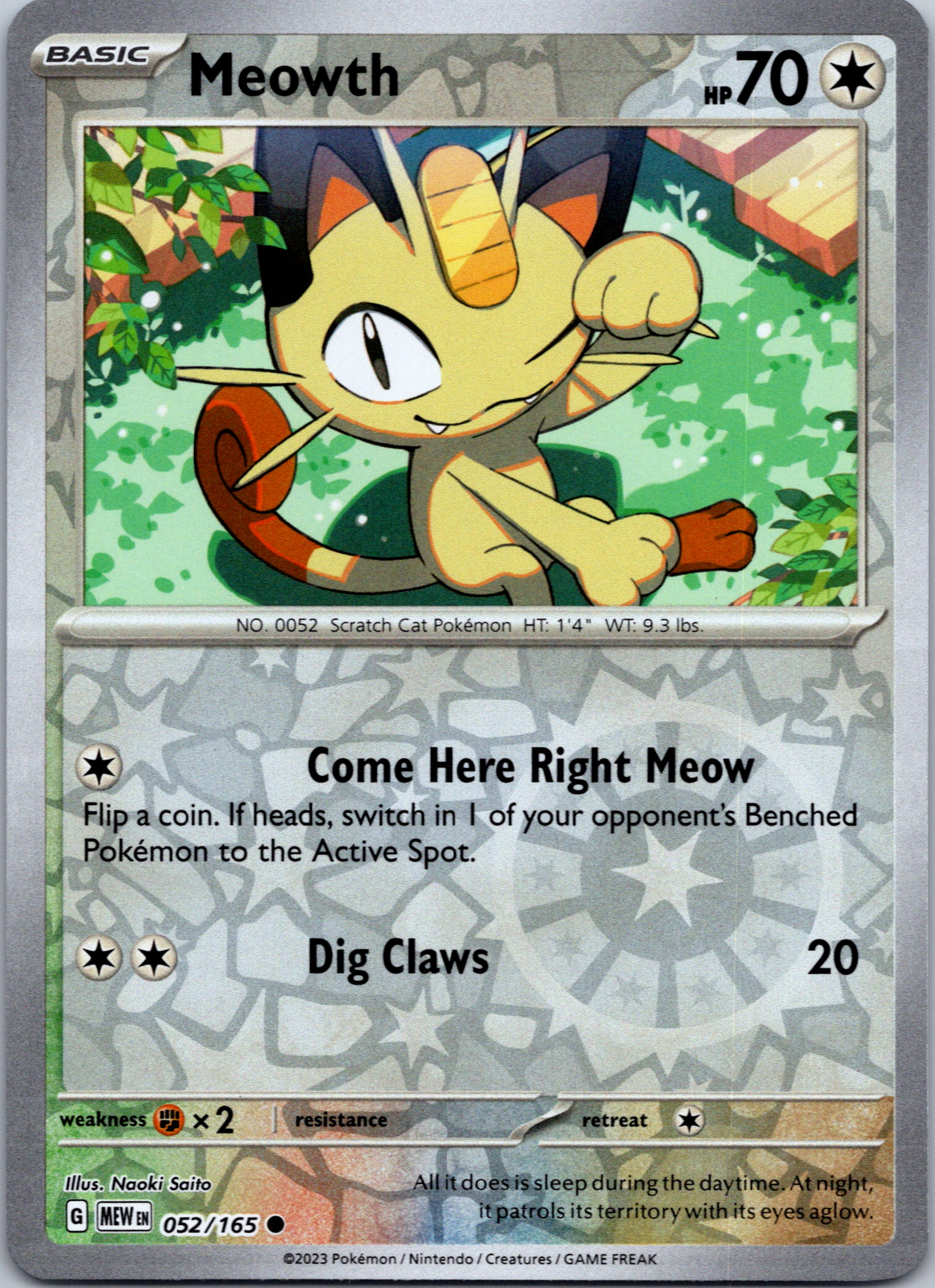 Meowth (052/165) [Scarlet & Violet:  151] Reverse Holofoil