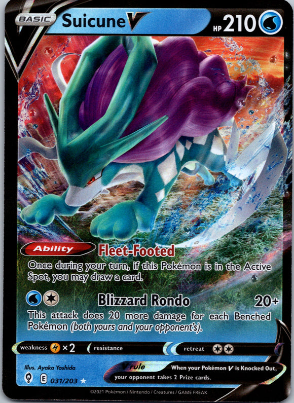 Suicune V (031/203) [Sword & Shield: Evolving Skies]