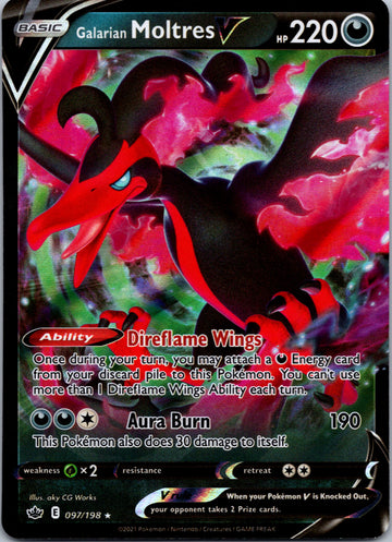 Galarian Moltres V (097/198) [Sword & Shield: Chilling Reign]