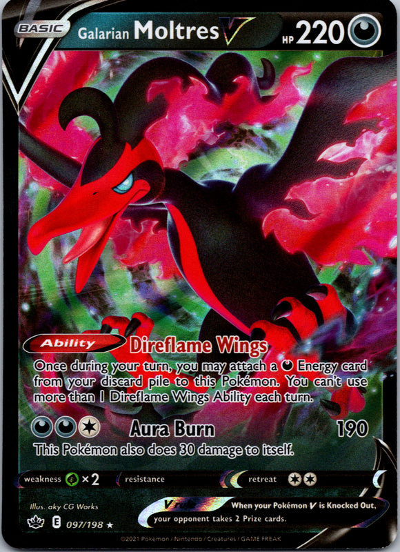 Galarian Moltres V (097/198) [Sword & Shield: Chilling Reign]