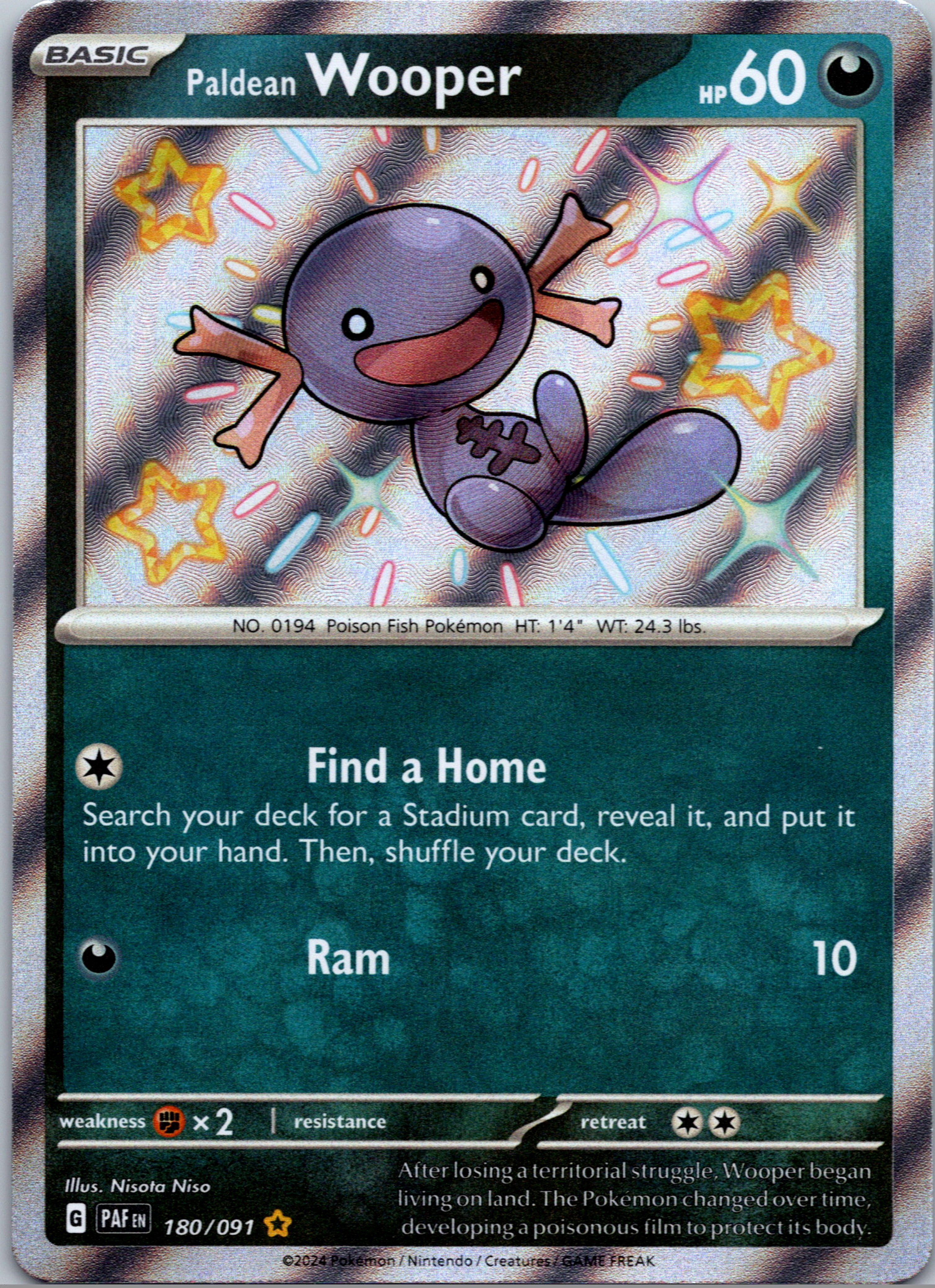 Paldean Wooper [180/091] - (Paldean Fates) Holofoil