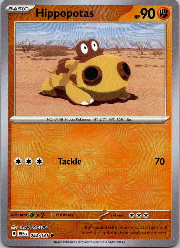 Hippopotas (Poke Ball Pattern) [052/131] - (Prismatic Evolutions) Holofoil