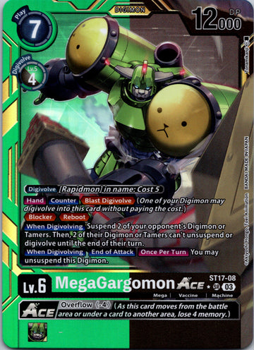 MegaGargomon Ace (Advanced Deck Set Double Typhoon Secret Pack) [ST17-08] [Starter Deck 17: Double Typhoon Advanced Deck Set] Foil