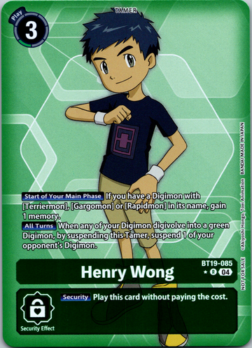 Henry Wong (Release Special Booster 2.5: Box Promotion Pack) [BT19-085 R] [Release Special Booster 2.5] Foil