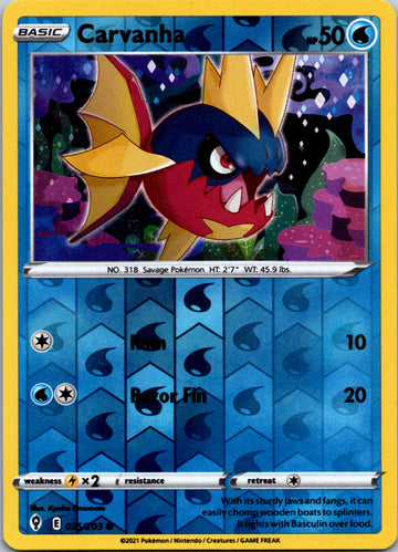 Carvanha [035/203] [Evolving Skies] Reverse Holofoil