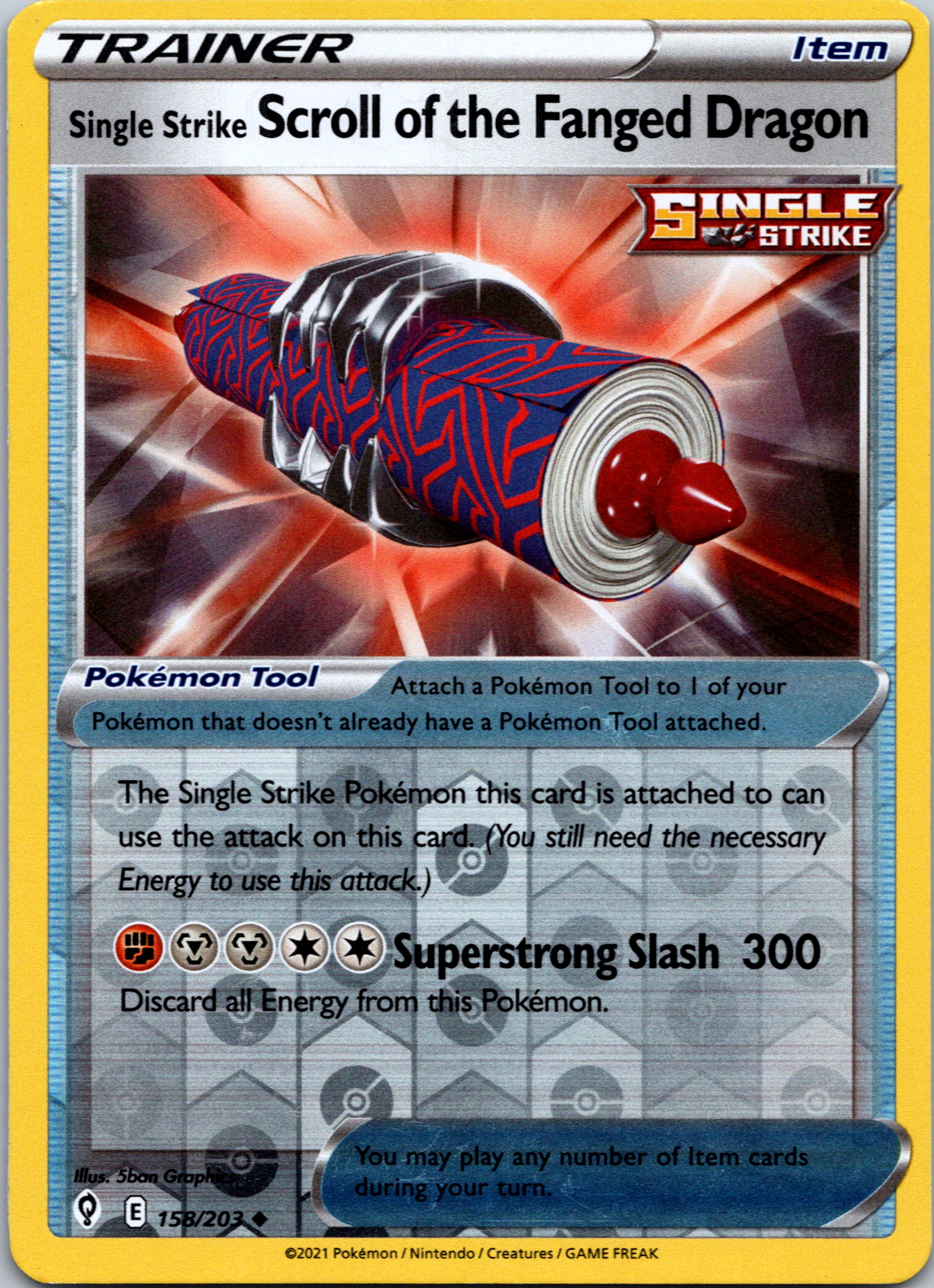 Single Strike Scroll of the Fanged Dragon [158/203] [Evolving Skies] Reverse Holofoil