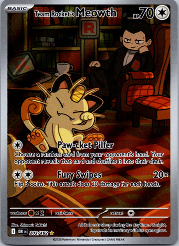 Team Rocket's Meowth - 203/182 [203/182] [Destined Rivals] Holofoil