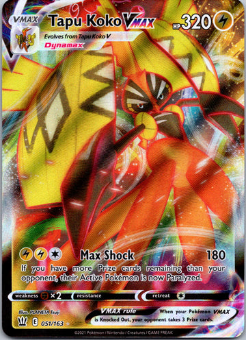 Tapu Koko VMAX (051/163) [Sword & Shield: Battle Styles]