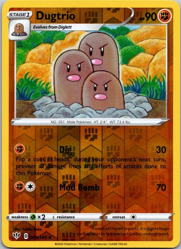 Dugtrio [085/189] [Darkness Ablaze] Reverse Holofoil